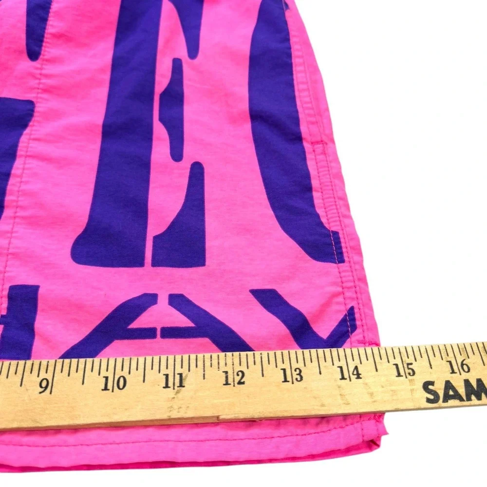 Vintage Gecko Hawaii Gecko Wrap GHV07 XXL Neon Pink Volley Swim Shorts 90s Surf